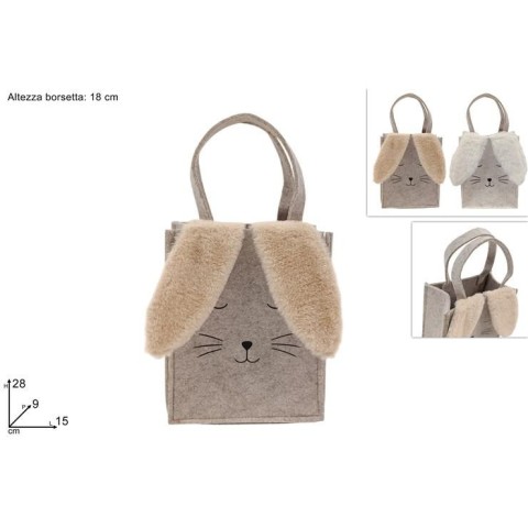 BORSETTA CONIGLIO CORECCHIE IN PELLICCIA CMANICO IN FELTRO 2